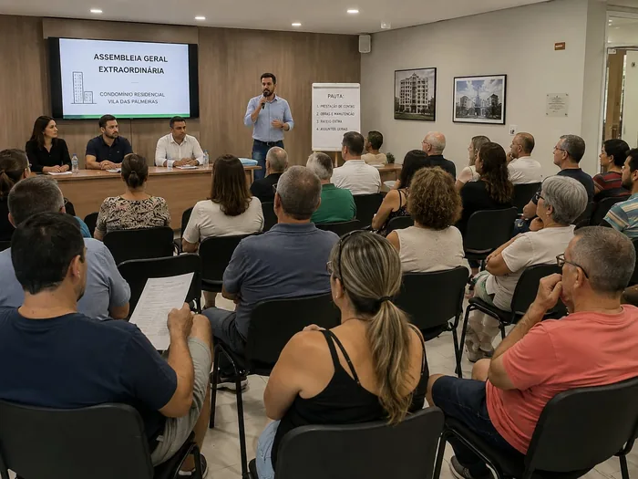 Assembleia geral de condomínio conduzida pela Gerencial Condomínios